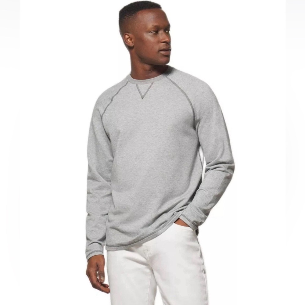 johnnie-O “Loch” Light Gray Crewneck Long Sleeve Shirt NWT